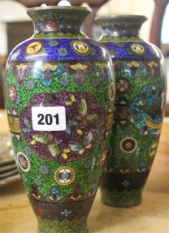 Pair of cloisonne vases